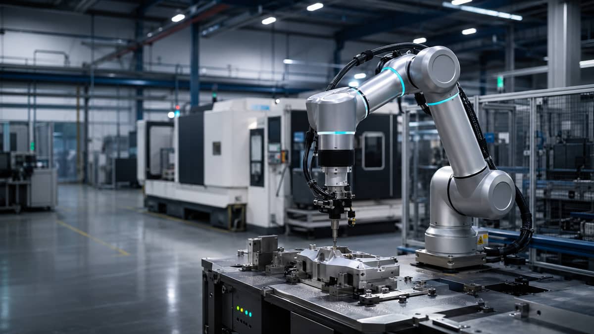 Collaborative robot operating in a modern manufacturing automation cell